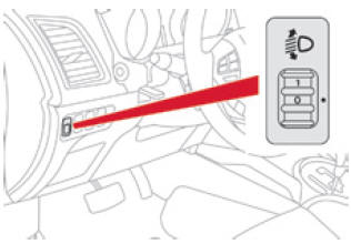 Citroen C4 Aircross. Manuelle Leuchtweitenverstellung der Scheinwerfer