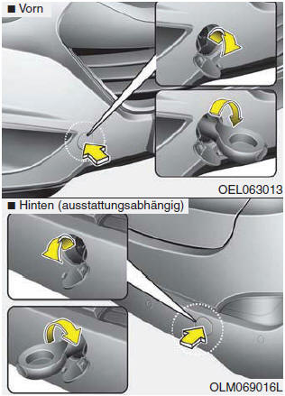 Hyundai ix35. Abnehmbare Abschleppöse