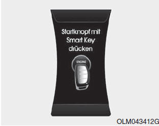 Hyundai ix35. Startknopf mit Smart Key drücken