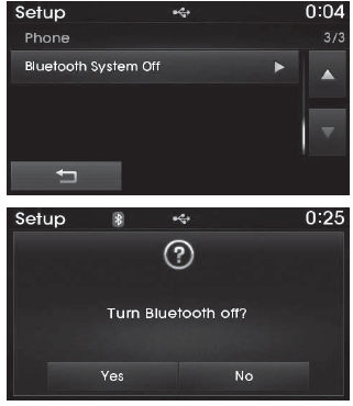 Hyundai ix35. Bluetooth-System ausschalten