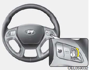 Hyundai ix35. Eingestellte Tempomat-Geschwindigkeit bei mehr als ca. 40 km/h wieder aufnehmen 