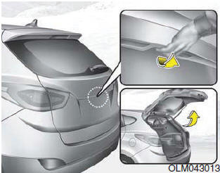 Hyundai ix35. Heckklappe öffnen