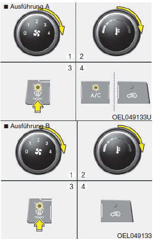 Hyundai ix35. Windschutzscheibe außen enteisen