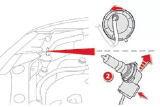 Citroen C4 Aircross. Austausch der Glühlampen des Fernlichts