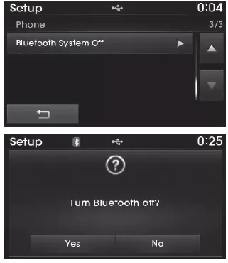 Hyundai ix35. Bluetooth-System ausschalten