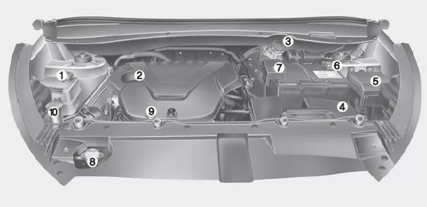 Hyundai ix35. Motorraum
