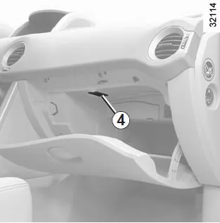 Leuchte des Handschuhfachs auf Beifahrerseite