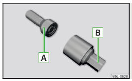 Abb. 182 Prinzipdarstellung: Anti-Diebstahl- Radschraube mit Adapter