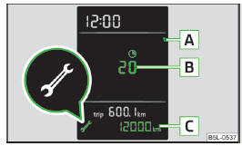 Abb. 32 Segmentdisplay: Hinweisbeispiel