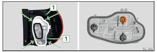 Abb. 214 Innerer Teil der Leuchte: Leuchte mit LED-Dioden