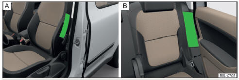 Abb. 11 Einbauorte der Airbags: im Vordersitz / hinten
