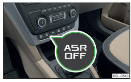 Abb. 141 Taste des ASR-Systems: ASR deaktivieren/aktivieren (Fahrzeug ohne ESC)